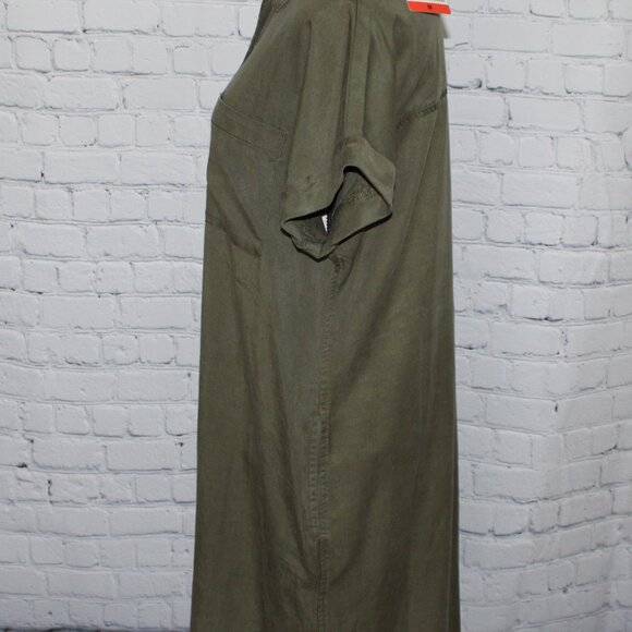 Orvis, button down dress, olive green, size M - Picture 2 of 4